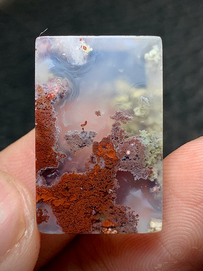 Scenic Moss Agate Rectangle Cabochon 23x15x5mm