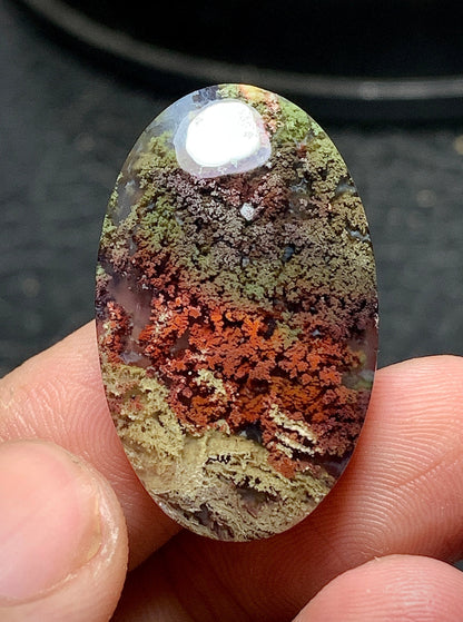 Scenic Moss Agate Oval Cabochon 29x18x6mm