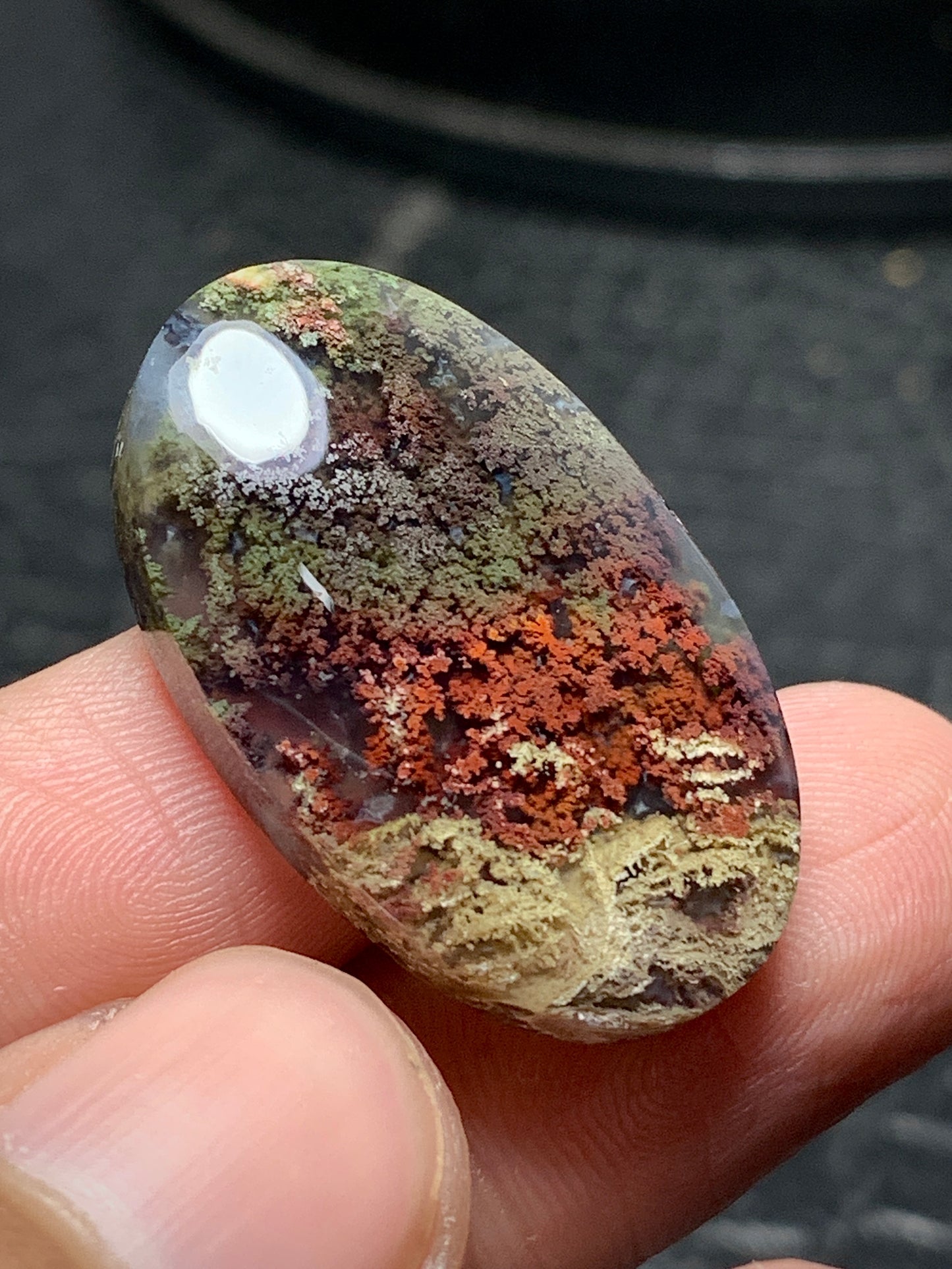 Scenic Moss Agate Oval Cabochon 29x18x6mm