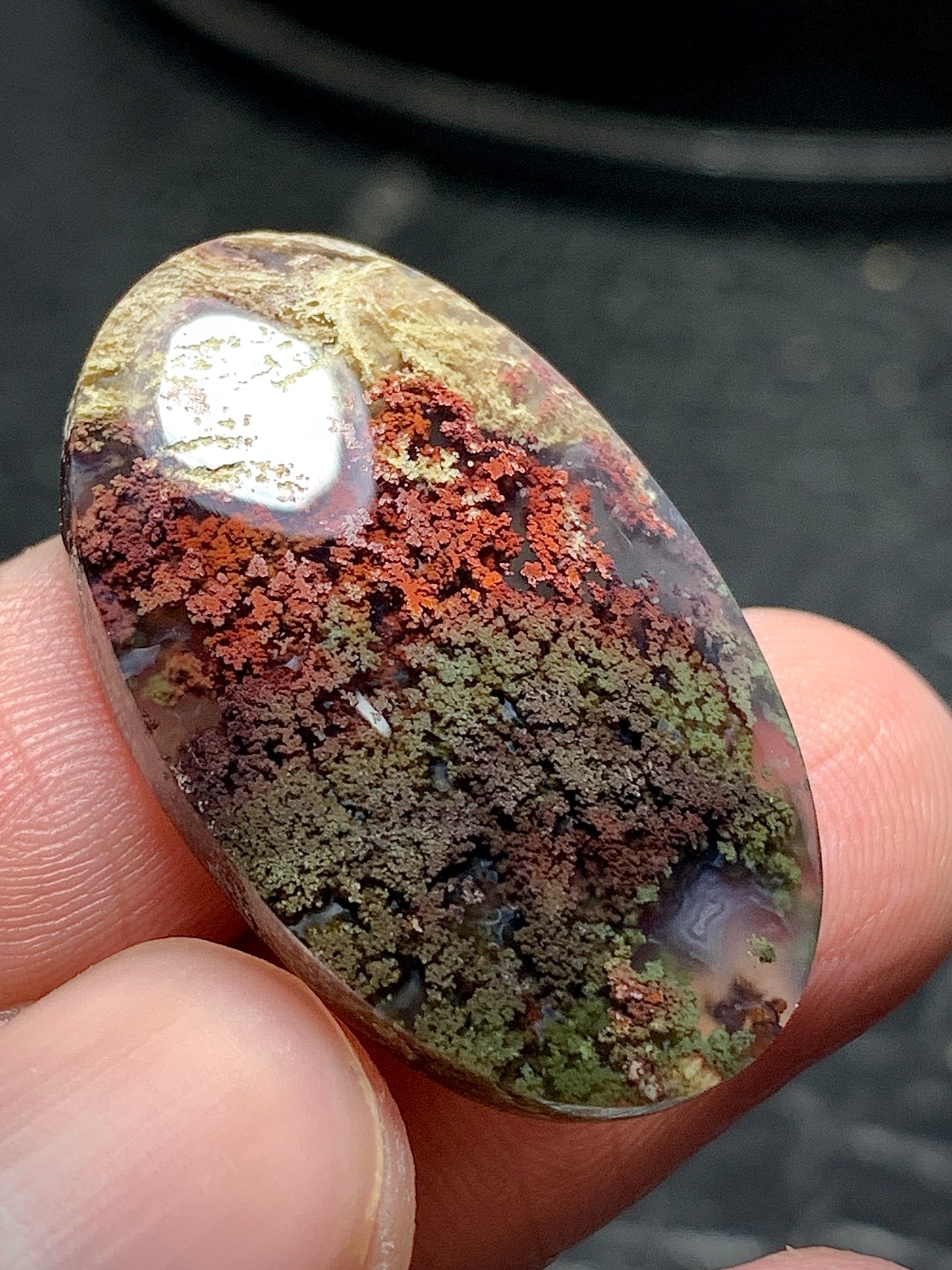 Scenic Moss Agate Oval Cabochon 29x18x6mm