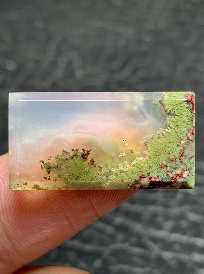 Scenic Moss Agate Rectangle Cabochon 24x13x4mm