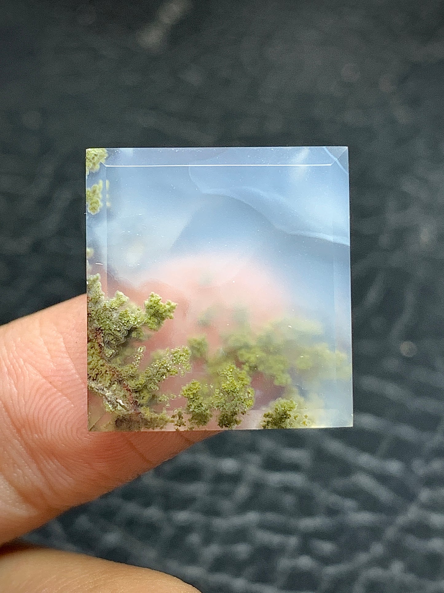 Scenic Moss Agate Rectangle Cabochon 19.8x18.5x4mm