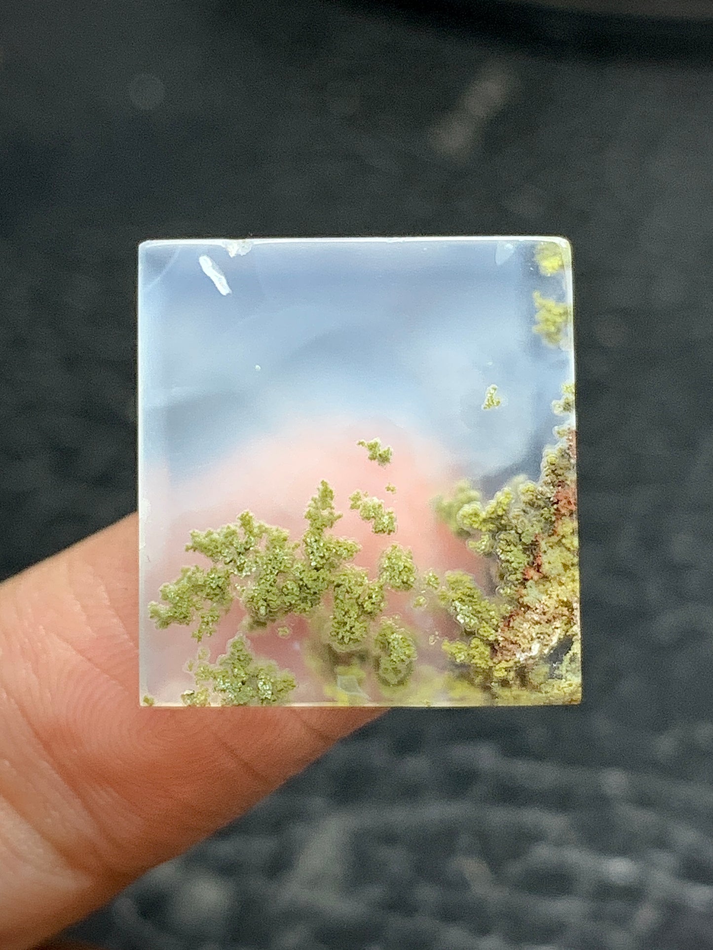 Scenic Moss Agate Rectangle Cabochon 19.8x18.5x4mm