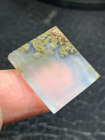 Scenic Moss Agate Rectangle Cabochon 19.8x18.5x4mm