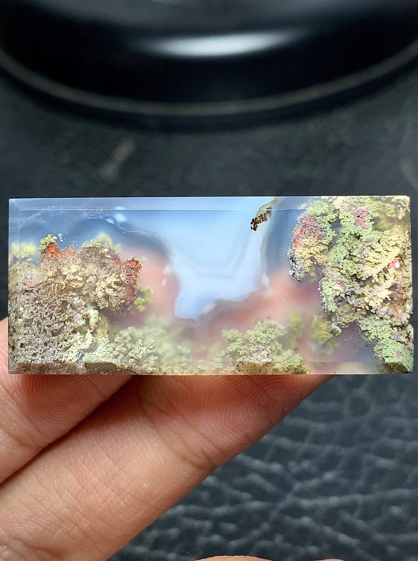 Scenic Moss Agate Rectangle Cabochon 43x19x6mm