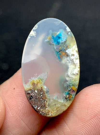 Chrysocolla with Native Copper Oval Cabochon 21x12.8x5.2mm