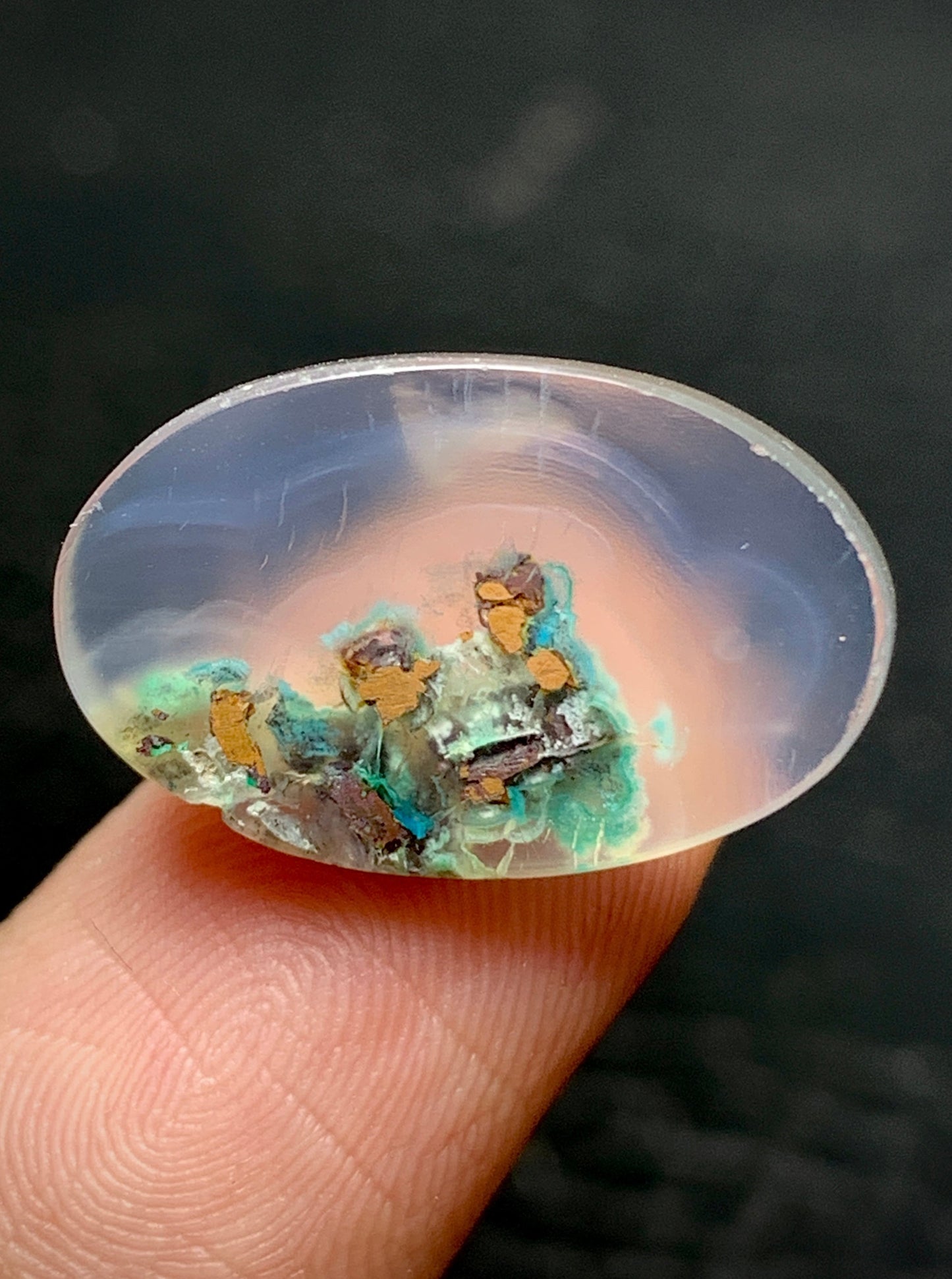 Chrysocolla with Native Copper Oval Cabochon 20x12.6x5mm