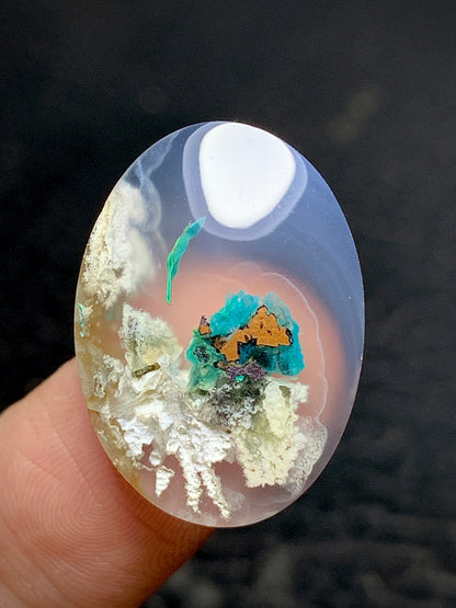 Chrysocolla with Native Copper Oval Cabochon 23x16.8x5mm