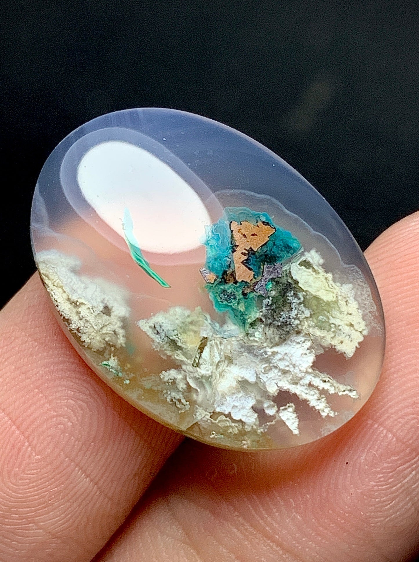 Chrysocolla with Native Copper Oval Cabochon 23x16.8x5mm