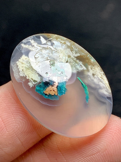 Chrysocolla with Native Copper Oval Cabochon 23x16.8x5mm