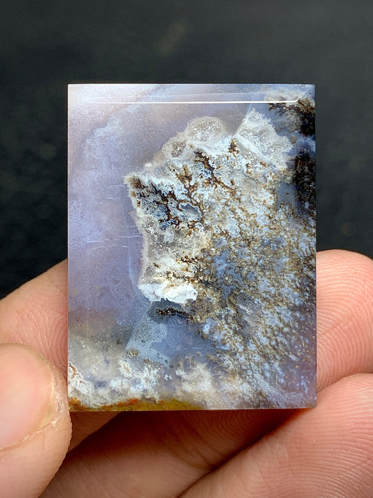 Unique Dendritic Agate Rectangle Cabochon 29x22x4.2mm