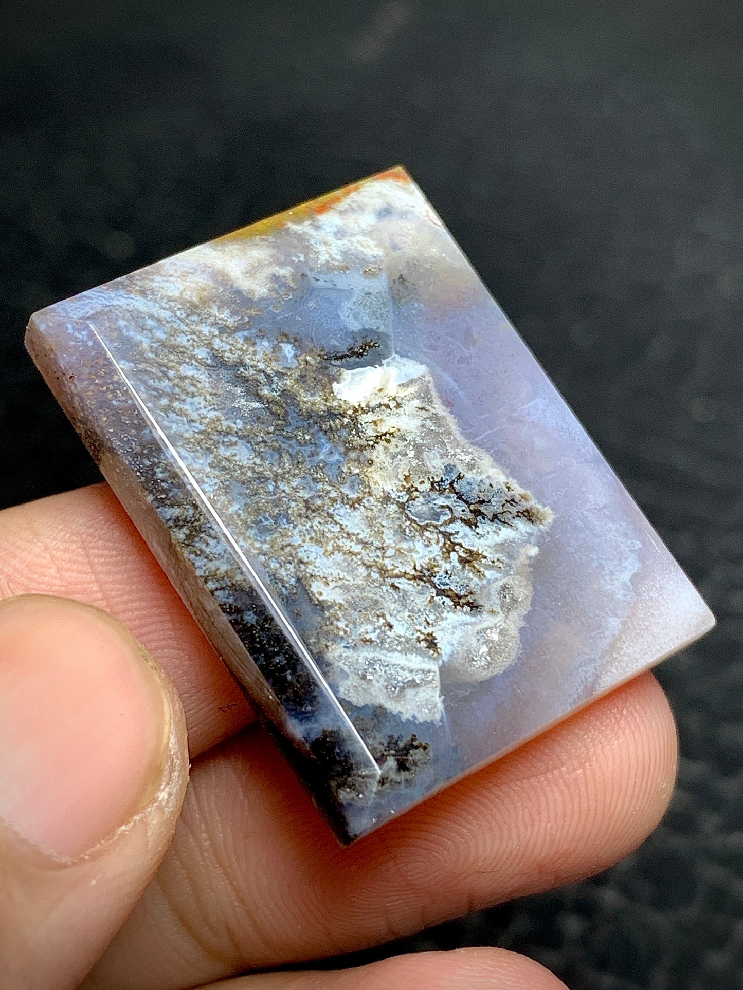 Unique Dendritic Agate Rectangle Cabochon 29x22x4.2mm