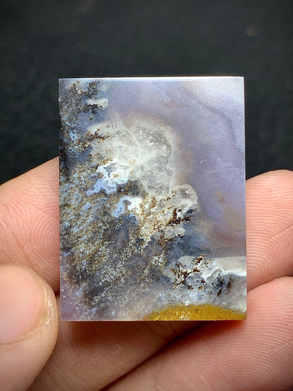 Unique Dendritic Agate Rectangle Cabochon 29x22x4.2mm