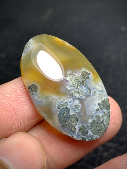 Marcasite Agate Oval Cabochon 31.7x19.4x6mm