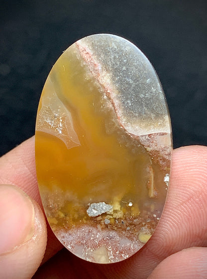 Conglomerate Agate Oval Cabochon 29x17.8x6mm