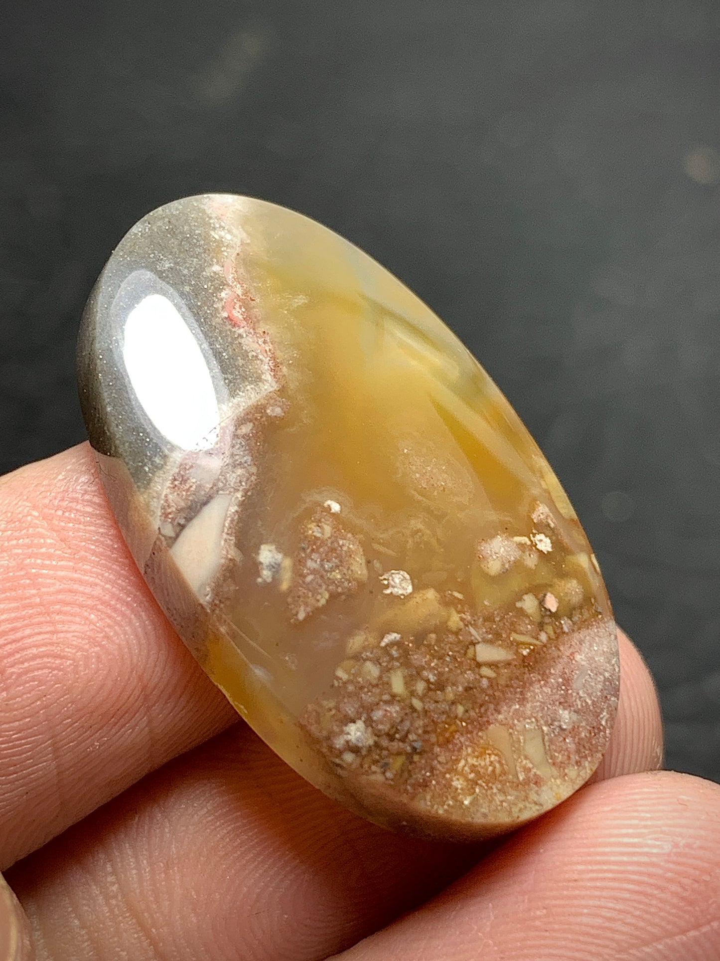 Conglomerate Agate Oval Cabochon 29x17.8x6mm