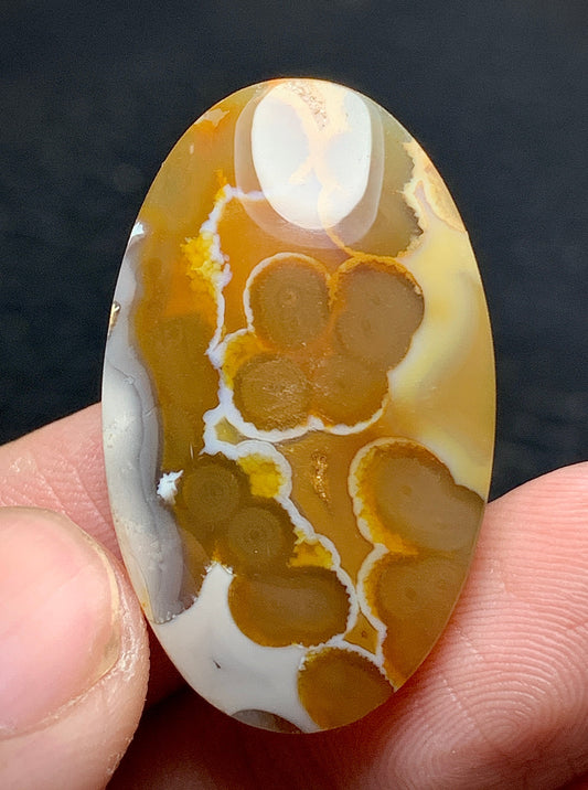 Unique Orbicular Agate Oval Cabochon 31x18.8x6mm