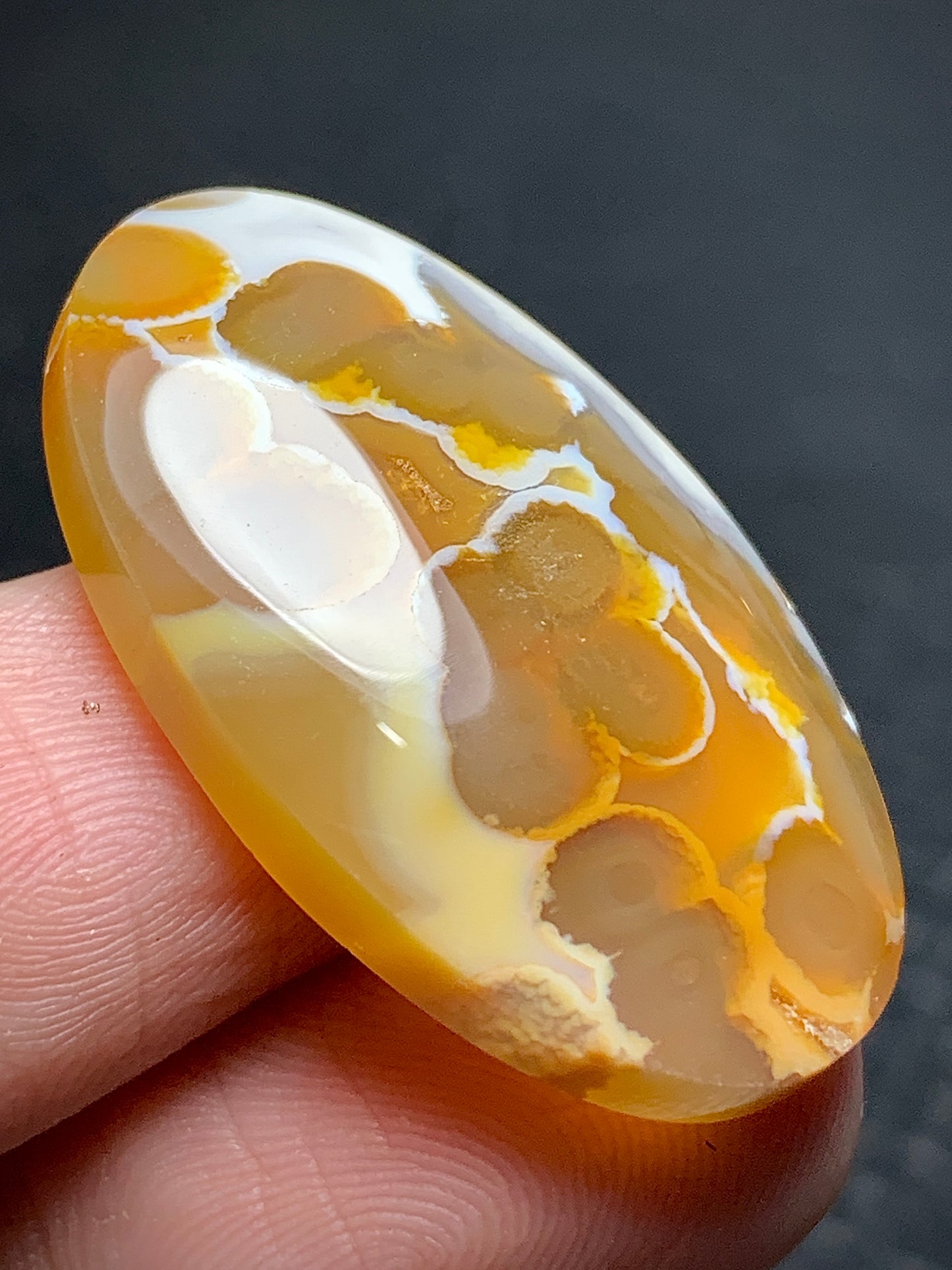 Unique Orbicular Agate Oval Cabochon 31x18.8x6mm