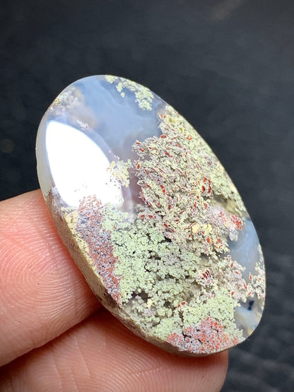 Scenic Moss Agate Oval Cabochon 30.5x19x5mm