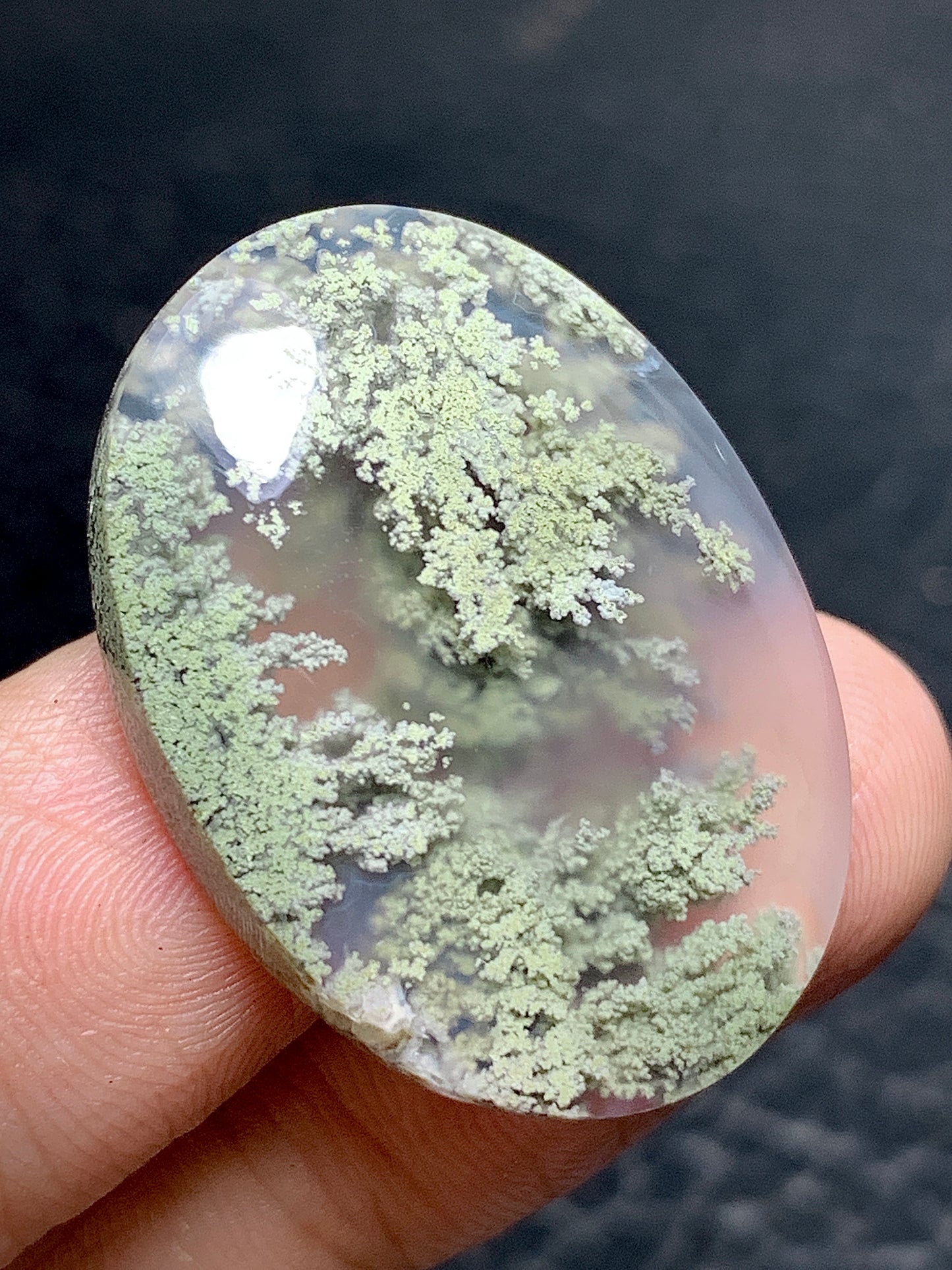 Scenic Moss Agate Oval Cabochon 29x22x7mm