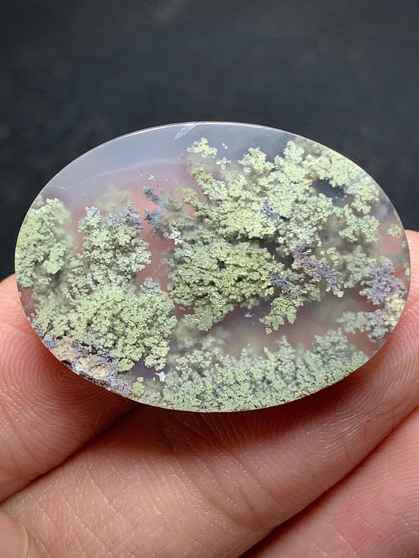 Scenic Moss Agate Oval Cabochon 29x22x7mm