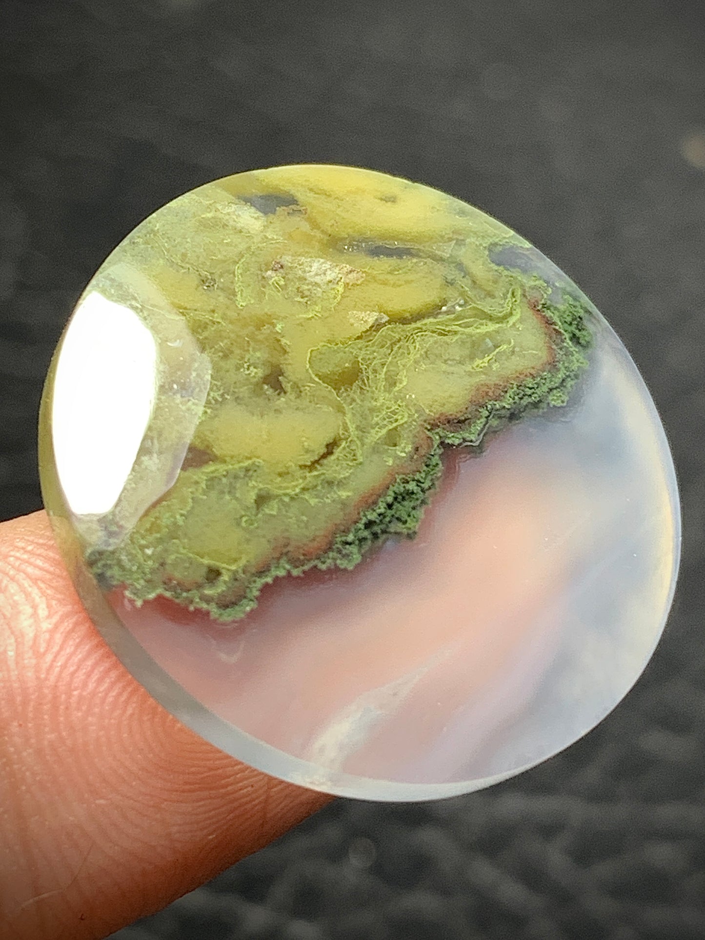 Scenic Moss Agate Round Cabochon 24.5x24.5x4mm