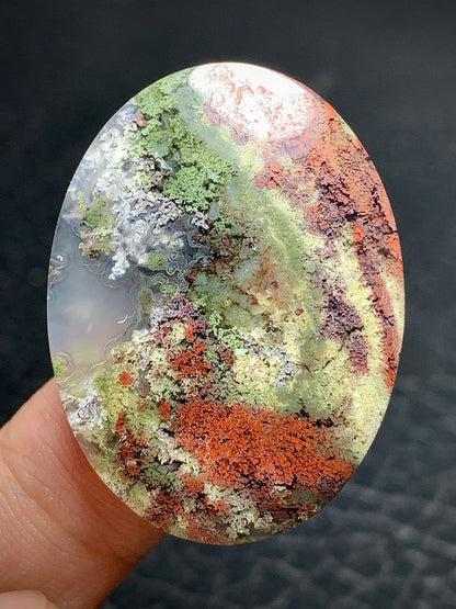 Scenic Moss Agate Oval Cabochon 36x27x6mm