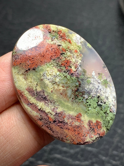 Scenic Moss Agate Oval Cabochon 36x27x6mm