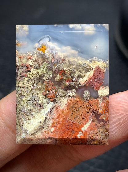 Scenic Moss Agate Rectangle Cabochon 31x24.5x4.5mm