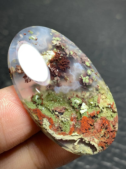 Scenic Moss Agate Oval Cabochon 39x24.5x6mm