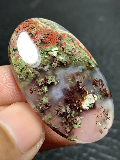 Scenic Moss Agate Oval Cabochon 39x24.5x6mm