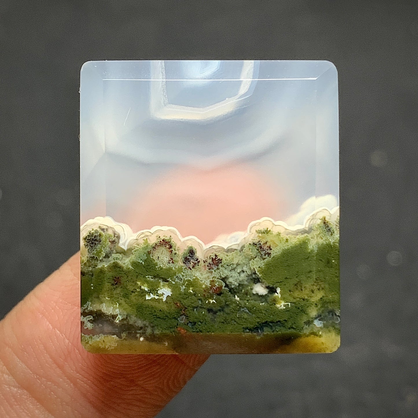 Natural Scenic Moss Agate Rectangle Cabochon 23x20.5x5mm