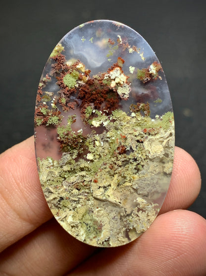 Scenic Moss Agate Oval Cabochon 39x24.5x6mm