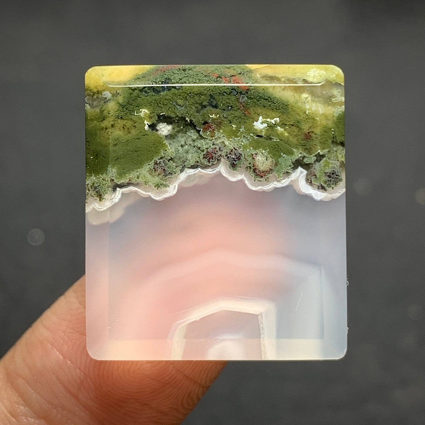 Natural Scenic Moss Agate Rectangle Cabochon 23x20.5x5mm