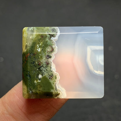 Natural Scenic Moss Agate Rectangle Cabochon 23x20.5x5mm