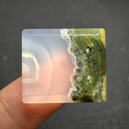 Natural Scenic Moss Agate Rectangle Cabochon 23x20.5x5mm