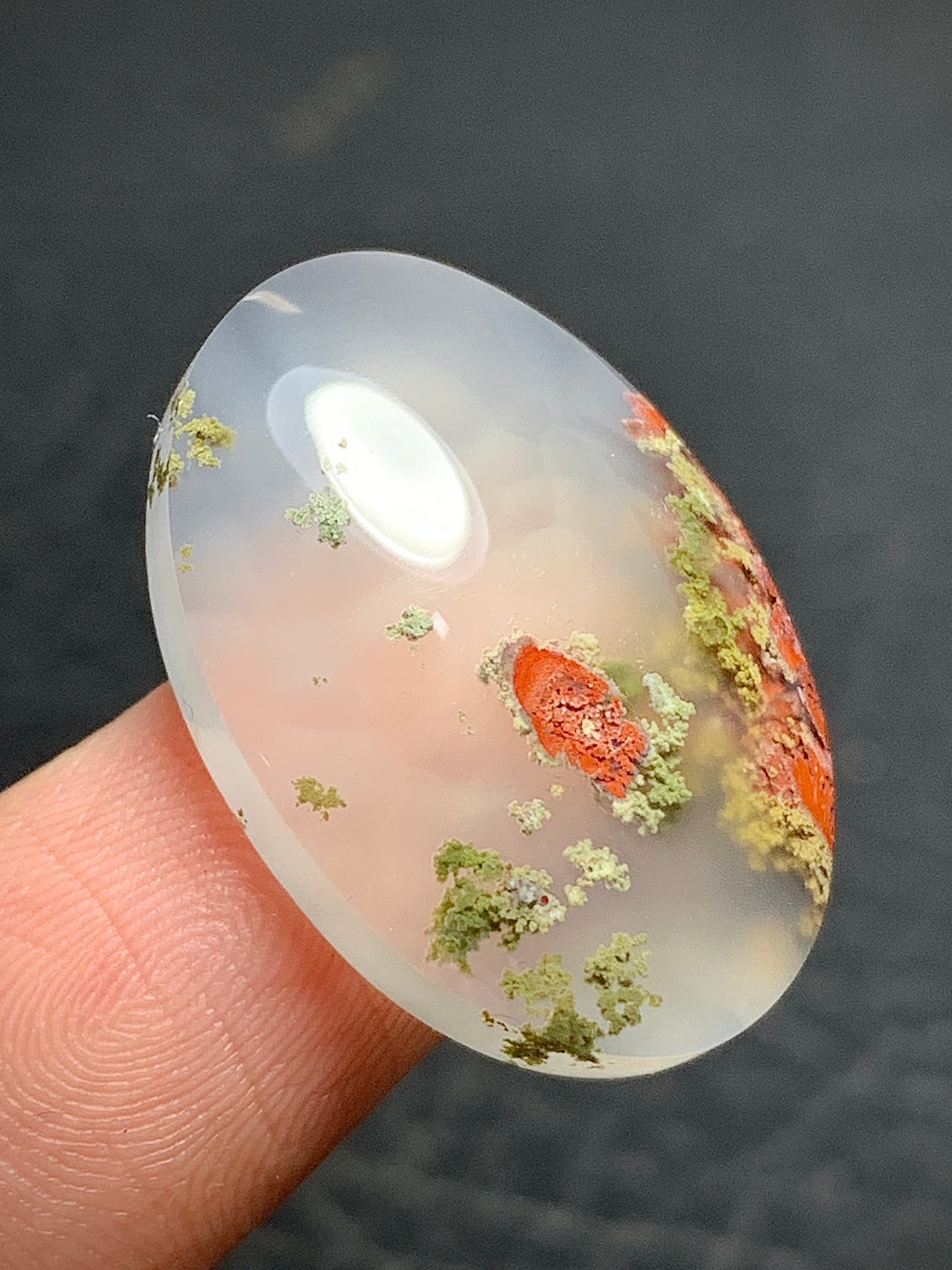 Scenic Moss Agate Oval Cabochon 25x17.5x6mm