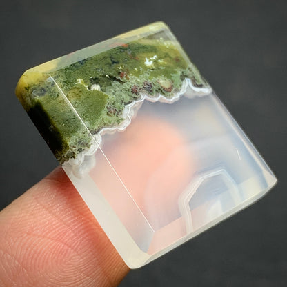 Natural Scenic Moss Agate Rectangle Cabochon 23x20.5x5mm