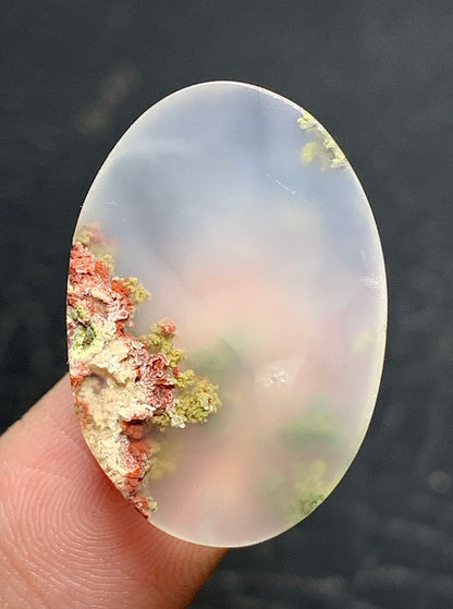 Scenic Moss Agate Oval Cabochon 25x17.5x6mm