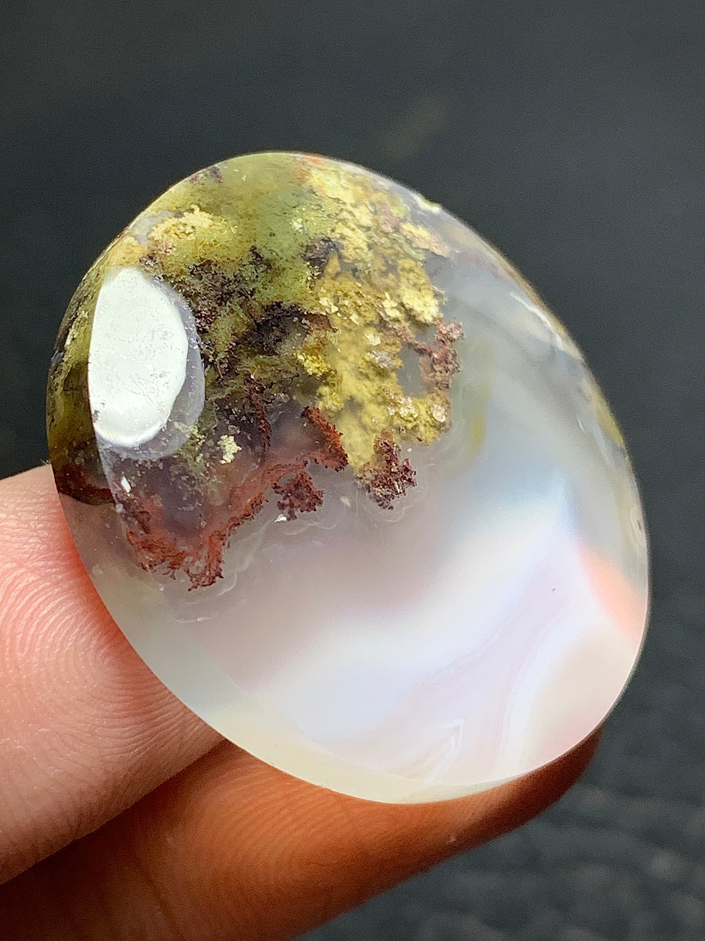 Scenic Moss Agate Round Cabochon 29x29x7mm