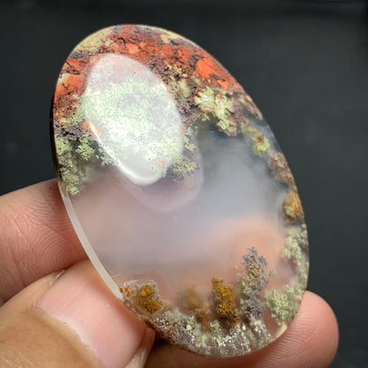 Scenic Moss Agate Oval Cabochon 44x29.5x5.5mm High Quality