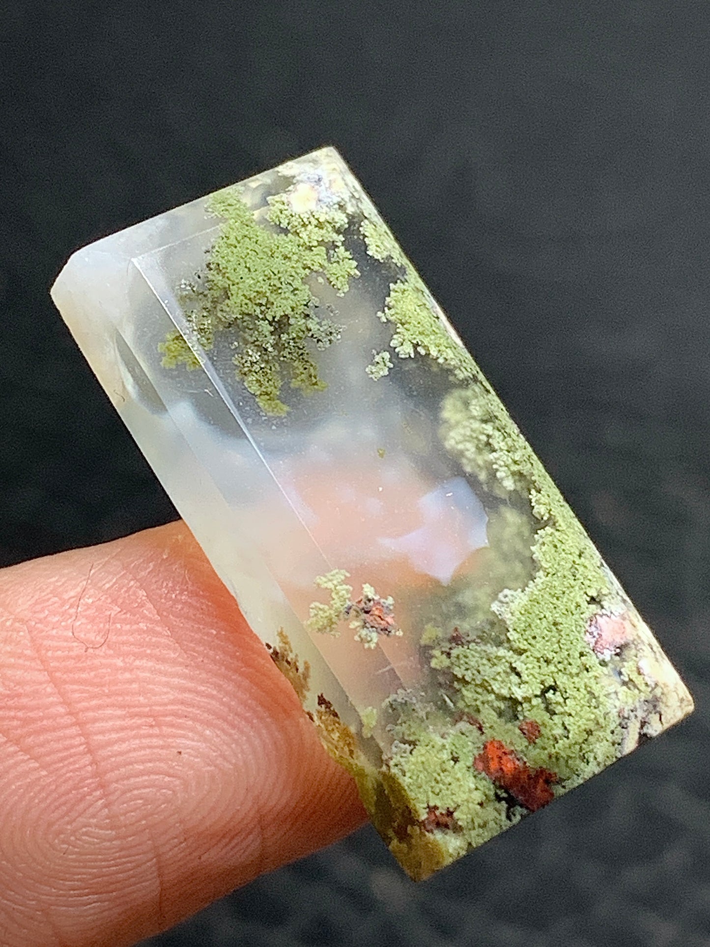 Scenic Moss Agate Rectangle Cabochon 25x12.5x4mm