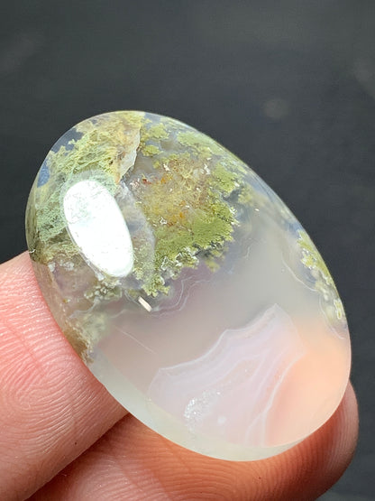 Scenic Moss Agate Oval Cabochon 27x19x6mm