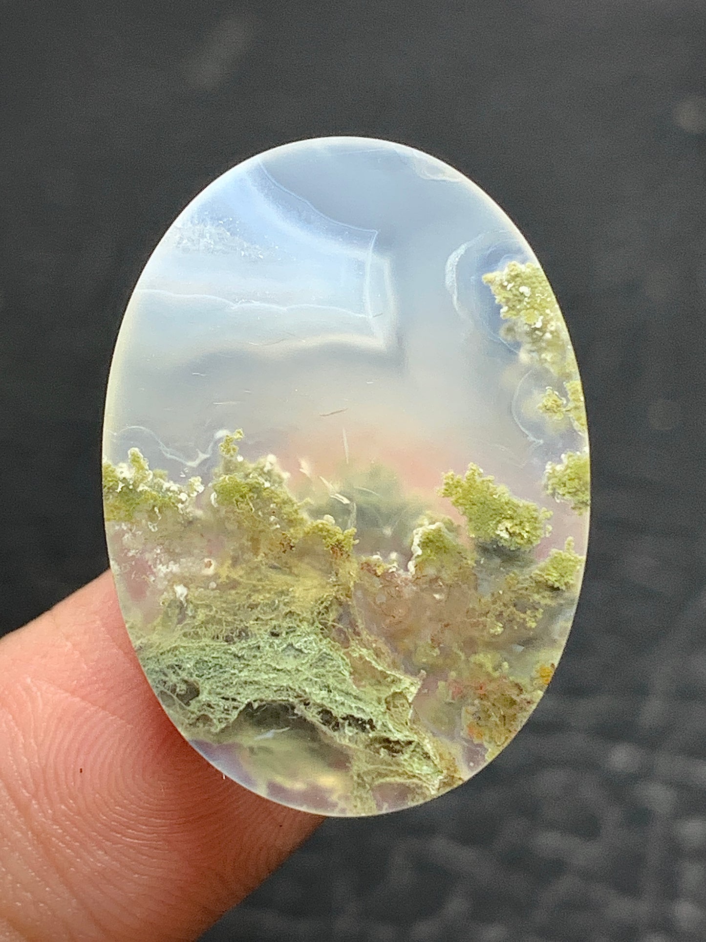 Scenic Moss Agate Oval Cabochon 27x19x6mm