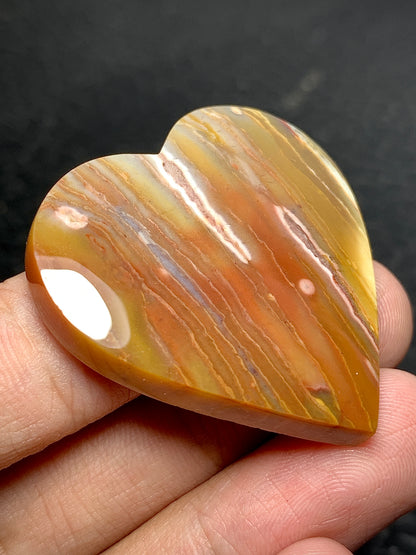 Petrified Palmwood Heart Cabochon 36x35.5x6.8mm