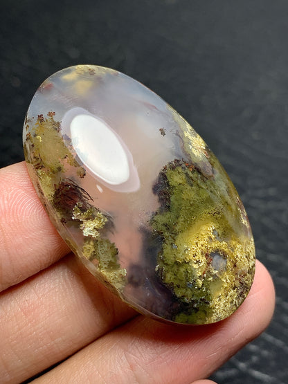 Unique Scenic Moss Agate Oval Cabochon 42x26.5x8.4mm