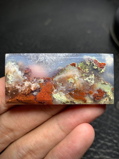 Natural Java Moss Agate Rectangle Cabochon 49x22.4x5.5mm