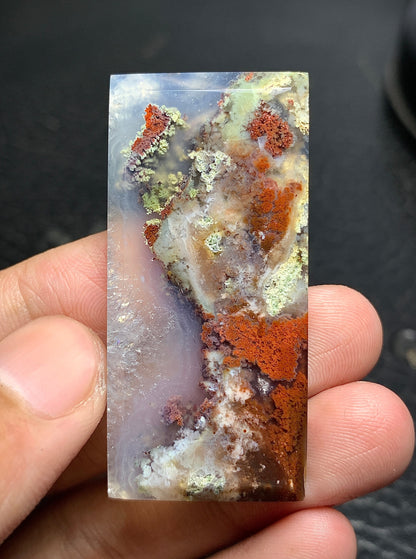 Natural Java Moss Agate Rectangle Cabochon 49x22.4x5.5mm