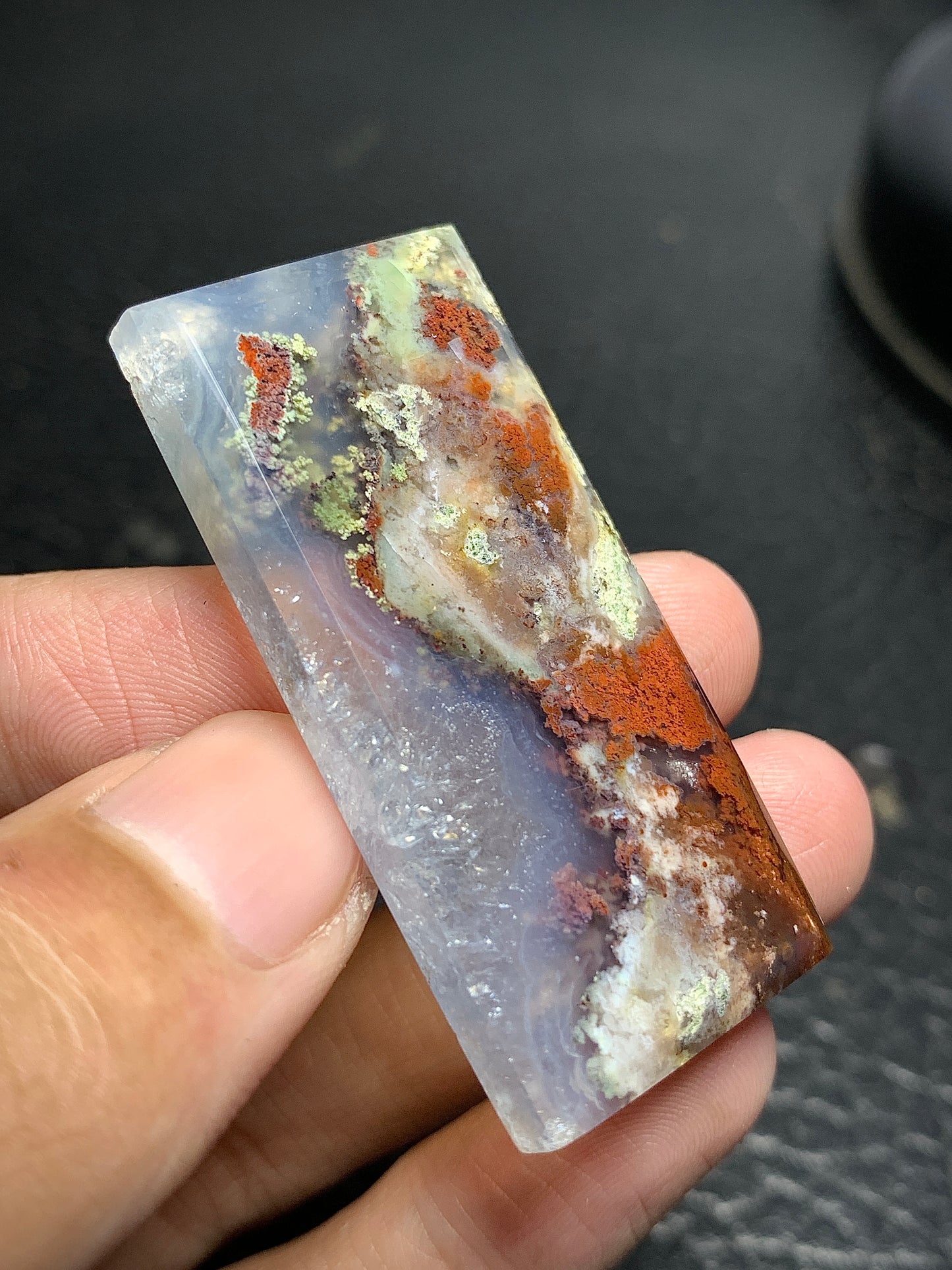 Natural Java Moss Agate Rectangle Cabochon 49x22.4x5.5mm