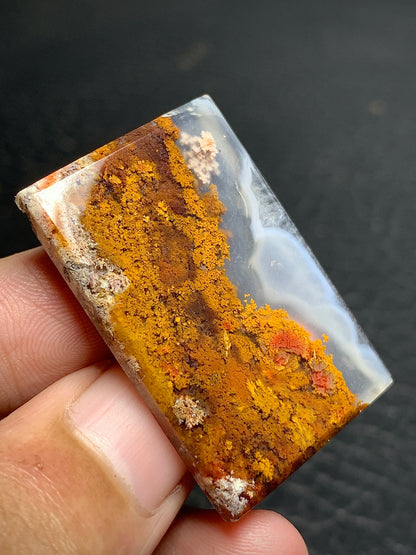 Unique Scenic Moss Agate Rectangle Cabochon 36x24x4mm